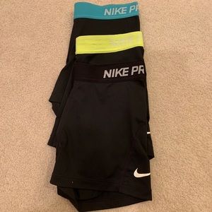 Nike Pro Spandex 3” Color Band Trio size S